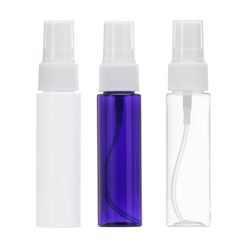 Botella de spray de plástico transparente de 30ml botella de spray de rayas blancas muestra cosmética viaje sub-botella Xumin embalaje
