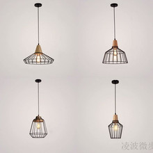复古工业风铁艺鸟笼灯具北欧创意酒吧个性餐厅咖啡厅铁笼单头吊灯