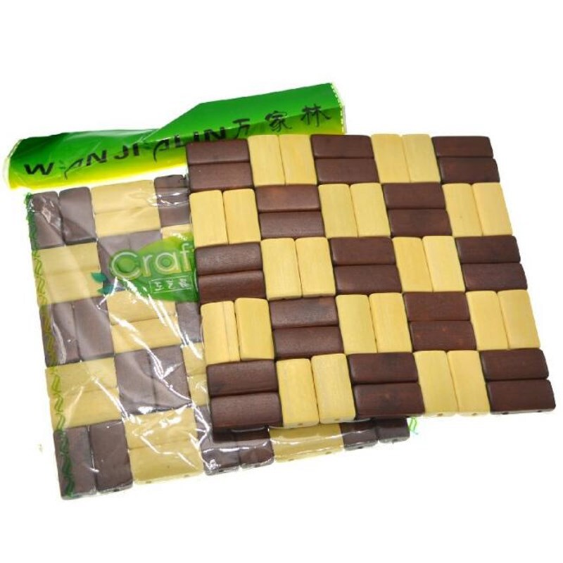 Factory direct 14*14 exquisite bamboo bowl mat bamboo insulation mat square table mat mahjong mat bowl mat