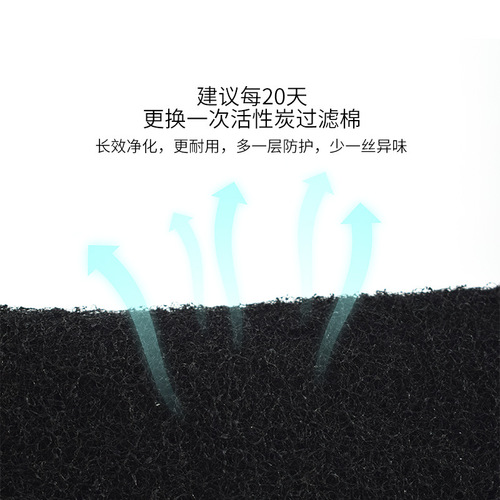 Pet litter box filter cotton, activated carbon deodorizing filter, suitable for store closed cat litter box, three pieces in a pack
