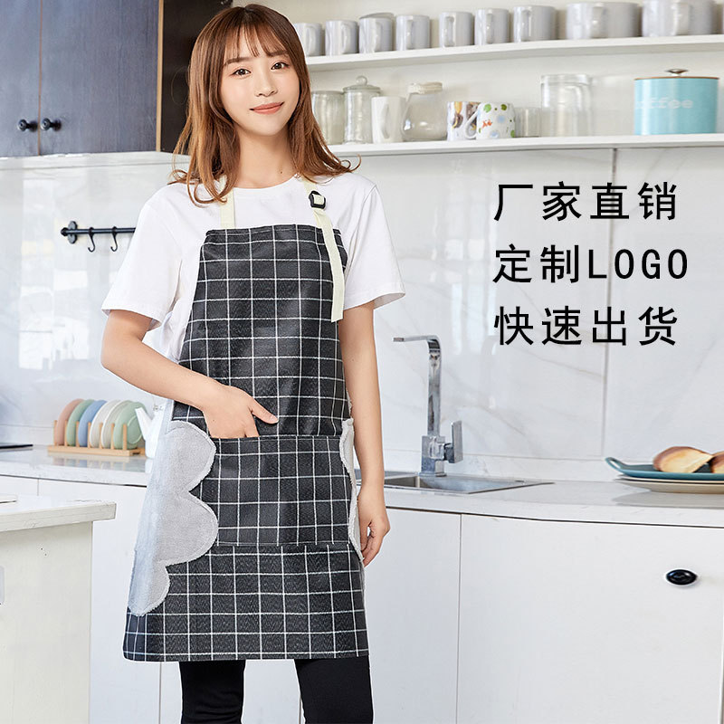 주방 조리 방수 앞치마 허리 가정용 행주 여름 앞치마 체크 무늬 타월 앞치마 공장 도매