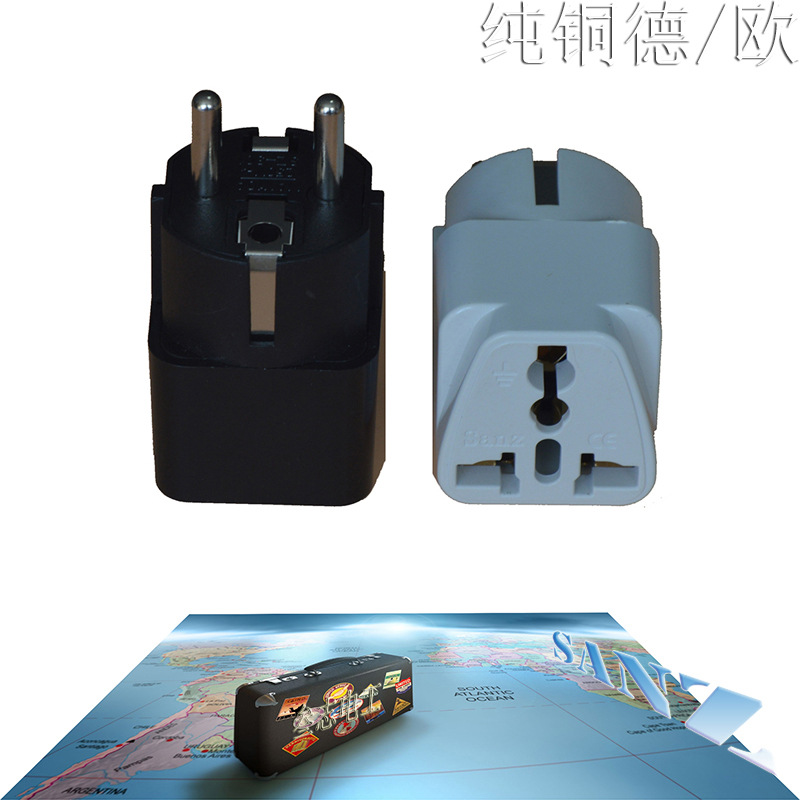 工厂直销跨境直供欧规德规法规韩规纯铜转换插头CE ROHS认证