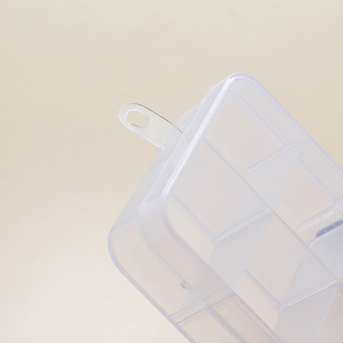 Small 10-compartment transparent plastic detachable earrings jewelry multi-compartment sorting and sorting component makeup storage box