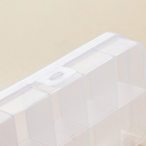 小号10格固定分格透明鱼具盒药盒饰品串珠鱼钩螺丝分类塑料收纳盒