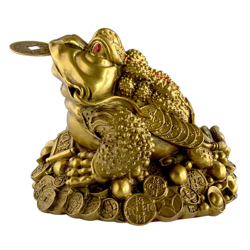 Brass golden toad ornaments three-legged golden cicada ingot toad copper crafts opening gifts manufacturer wholesale