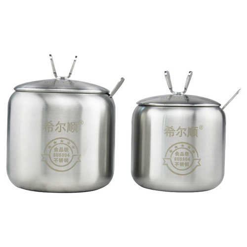 304 thickened stainless steel seasoning jar round chili oil sugar salt spice kitchen seasoning jar kitchen supplies
