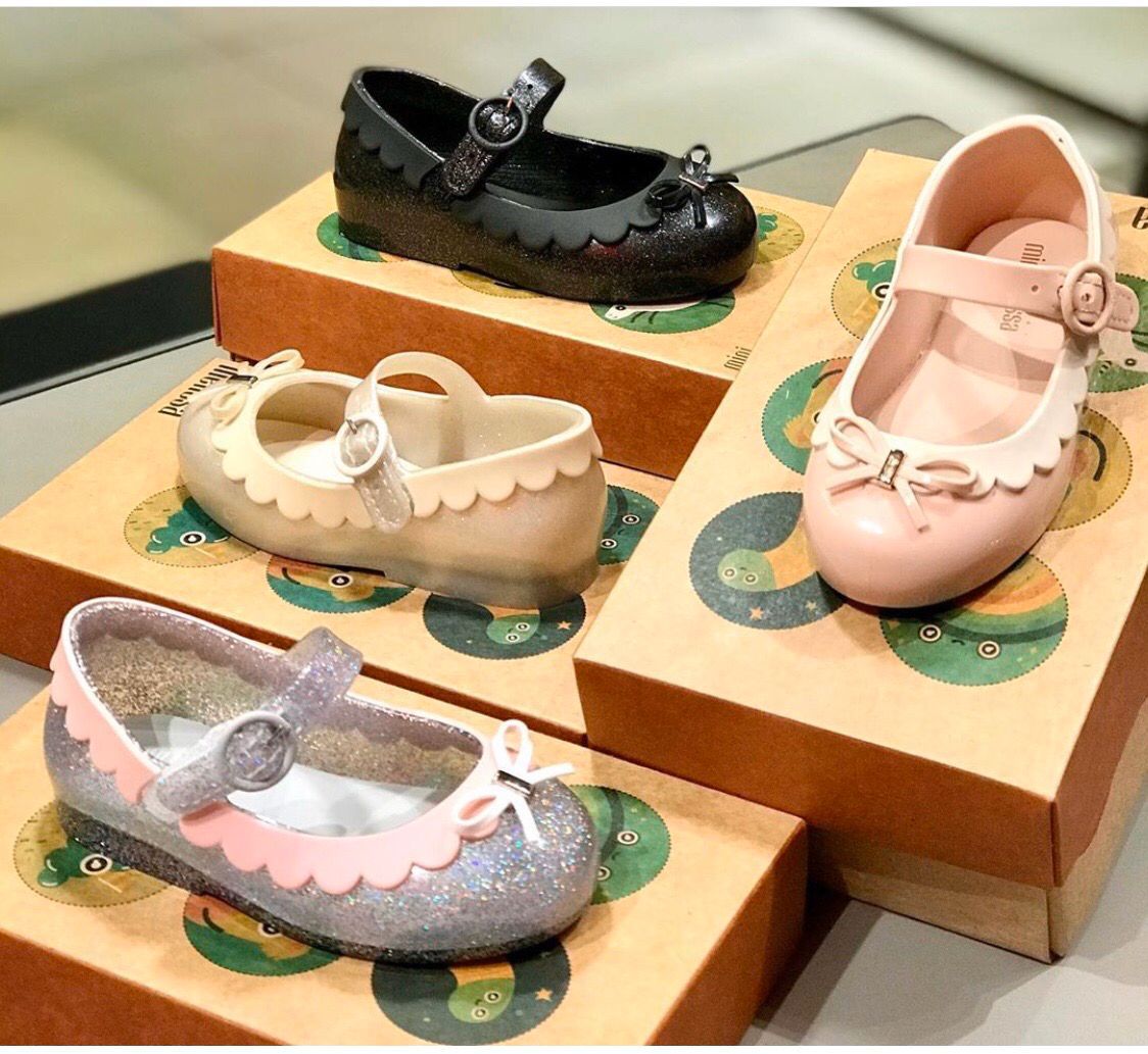 melissa melissa Girls Shoes Princess Baby Jelly Shoes Bow Children's Shoes One Word Strap Children's Dance Shoes