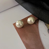 Brand retro accessory from pearl, universal classic earrings, silver 925 sample, Japanese and Korean, wholesale