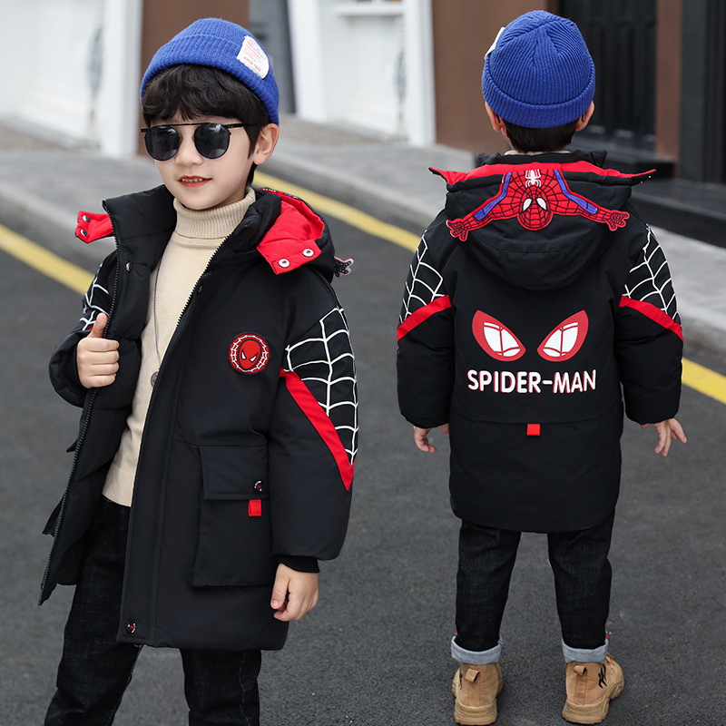 Children's Winter Boys Cotton Coat, Middle Child Thick Outerwear 2023 New Winter Style Medium-length Cotton Padded Jacket Fashion Outerwear