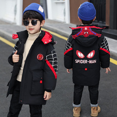 Children's Winter Boys Cotton Coat, Middle Child Thick Outerwear 2023 New Winter Style Medium-length Cotton Padded Jacket Fashion Outerwear