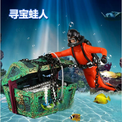 Американский морской конь пневматический Аквариум Ландшафтный дизайн украшение для аквариума Охота за сокровищами лягушка Аквариум Ландшафтный дизайн Коробка С Сокровищами украшения