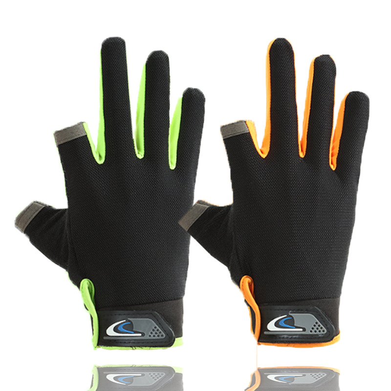 Outdoor fishing gloves fly crack Road leakage two fingers high elasticity driving sports touch screen Express take-out writing riding gloves_maomaolike.com