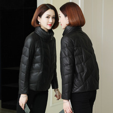 真皮皮衣女士短款2025秋冬小个子海宁立领绵羊皮夹克羽绒服外套