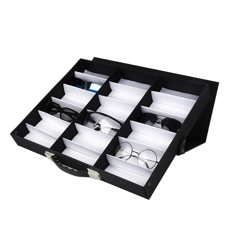 Yiwu Cross-Border New Black Oxford Cloth Portable Folding Optical Sunglasses Suitcase Display Box