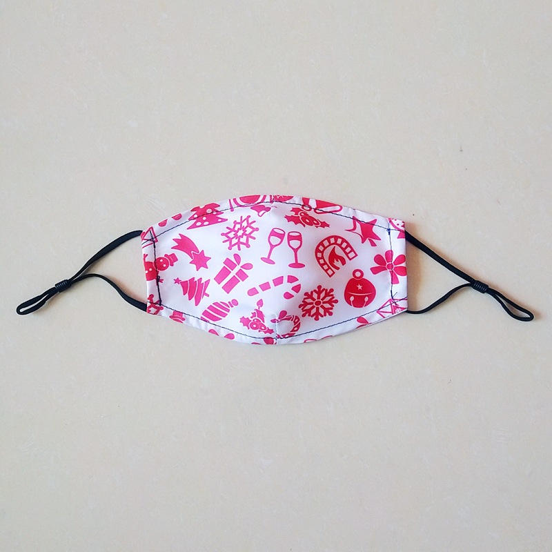 Navidad patrón gasa floral protector solar máscara protector solar deportes al aire libre sombrilla transpirable a prueba de polvo máscara para niños