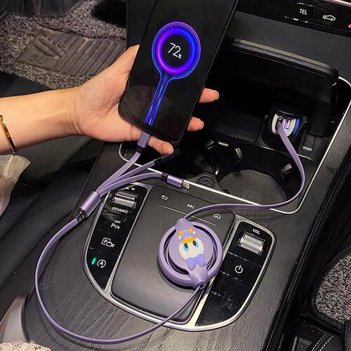 Car supplies one-to-one three-in-one charging cable multi-head mobile phone data cable fast charging flash typec Apple Android