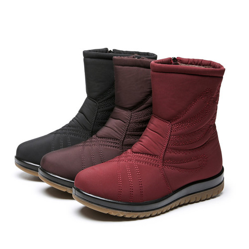 Cross-border snow boots for women, velvet, thickened, waterproof, non-slip, warm, non-slip, middle-aged elderly cotton shoes, mother's boots