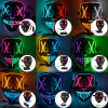 Factory supply LED Luminous mask EL Halloween Colorful face shield Disco dancing equipment Net Red Funny Halloween goods in stock