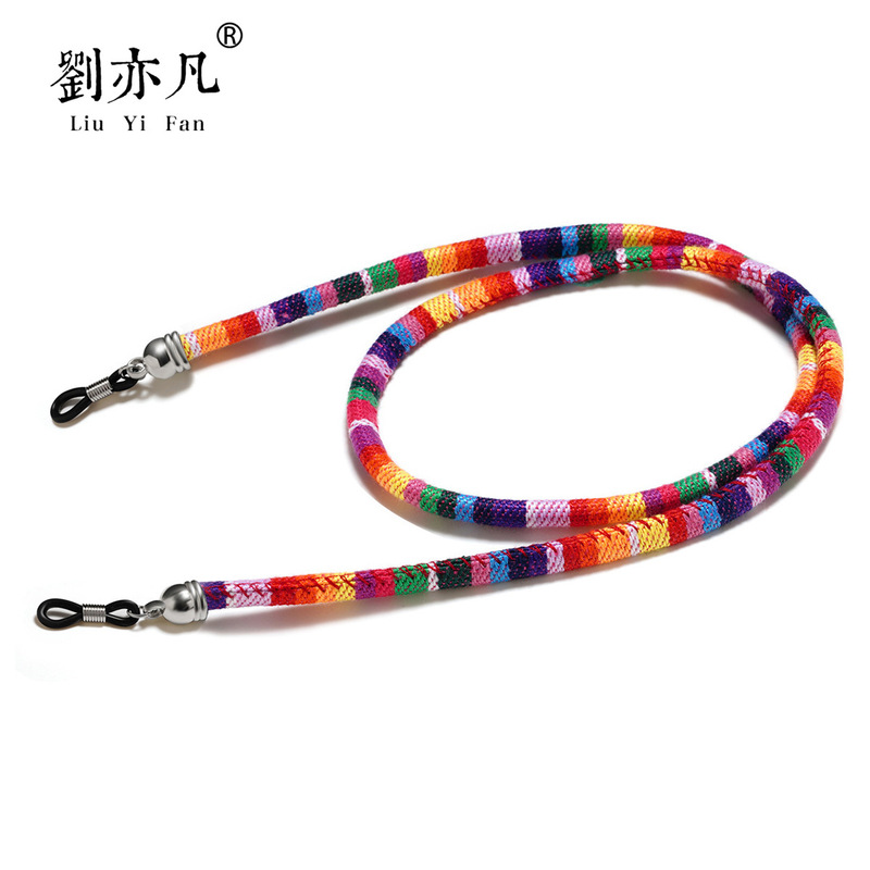 Color thick cotton glasses rope national style glasses belt cross-border anti-drop glasses rope 0.6 color rope