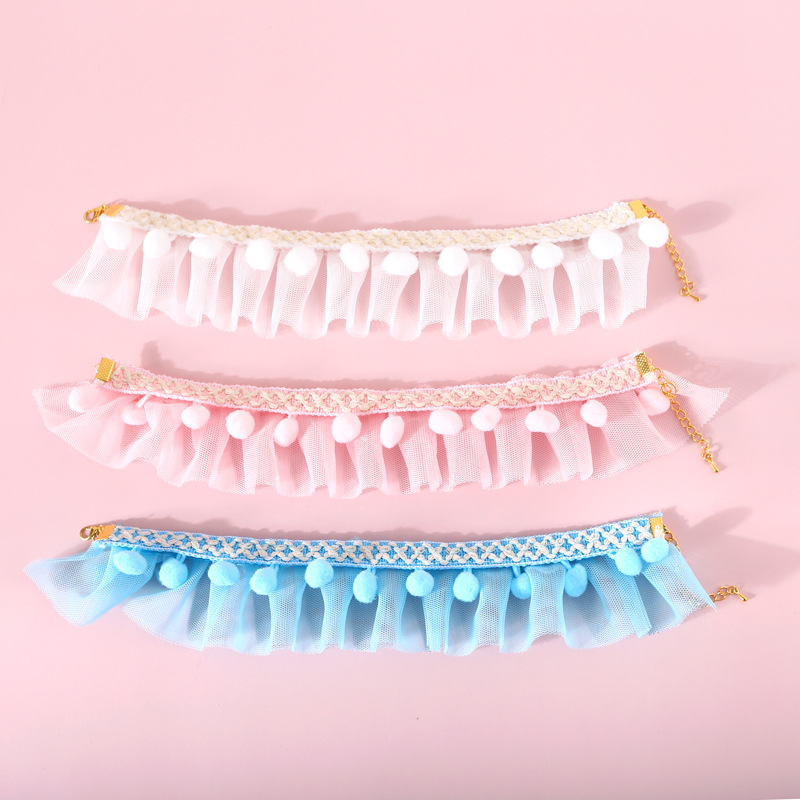 Perros de encaje para mascotas collar ajustable para gatos accesorios de fotos collar de viento asiático chino encantador viento
