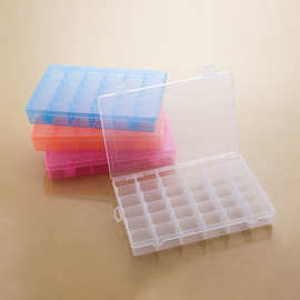 36格元件盒杂物收纳可拆多色透明盒子美甲工具塑料收纳盒