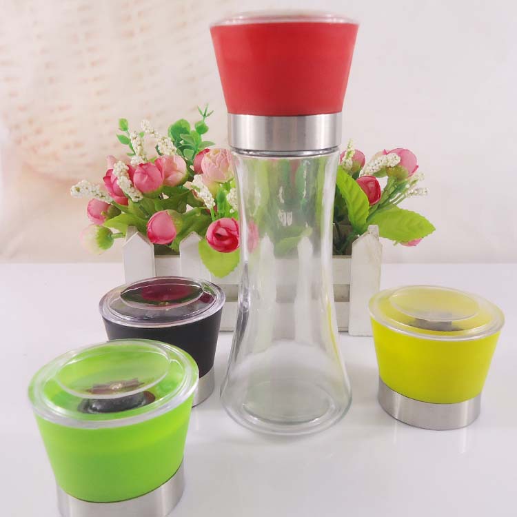 厂家直销高白料胡椒研磨器玻璃瓶 家用麻椒调味料研磨瓶批发