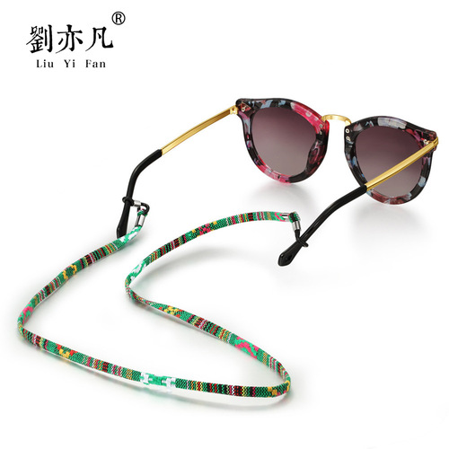 Sunglasses cord with ethnic style, anti-loss neck cord, colorful glasses cord