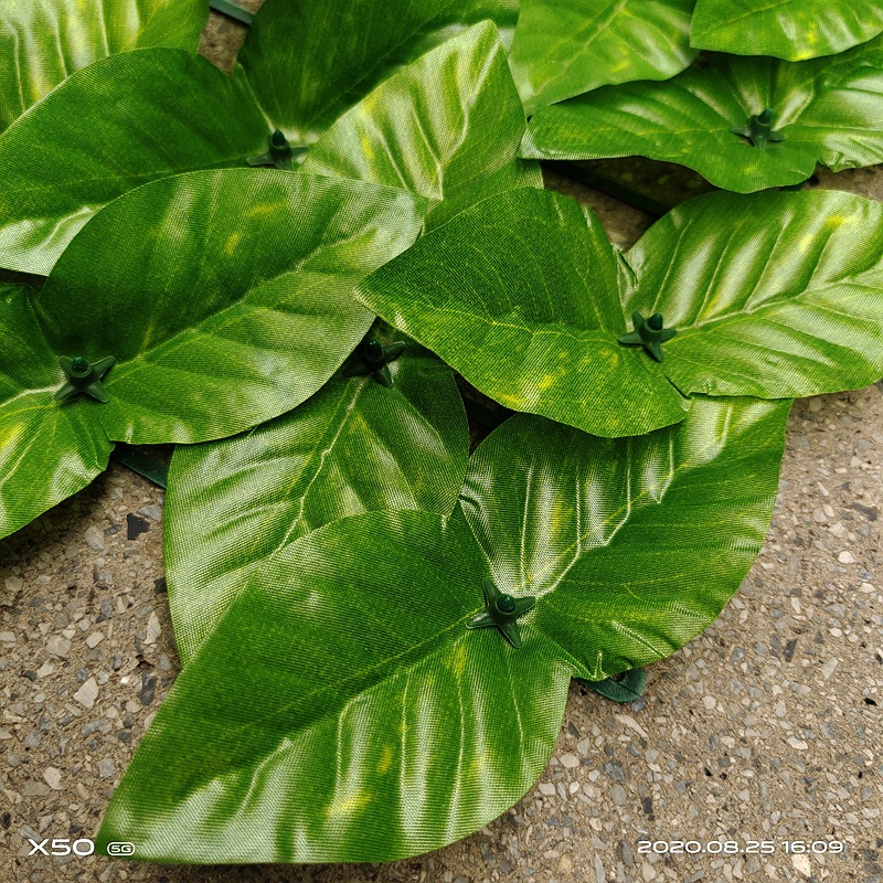 Malla de hojas artificiales, cerca de hojas artificiales, cerca para patio exterior, cerca de hojas verdes, plantas verdes, plantas artificiales para exteriores