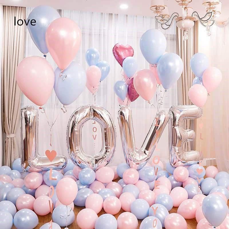 Предложение на День Святого Валентина 520 Романтическое признание любви Шар из алюминиевой пленки Свадебная комната Украшение для спальни Костюм с металлическим воздушным шаром