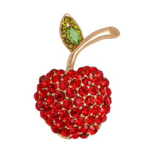 Alloy Pearl Fruit Brooch Grape Cherry Rhinestone Drops Brooch Pineapple Durian Lotus Brooch Factory Direct Sales