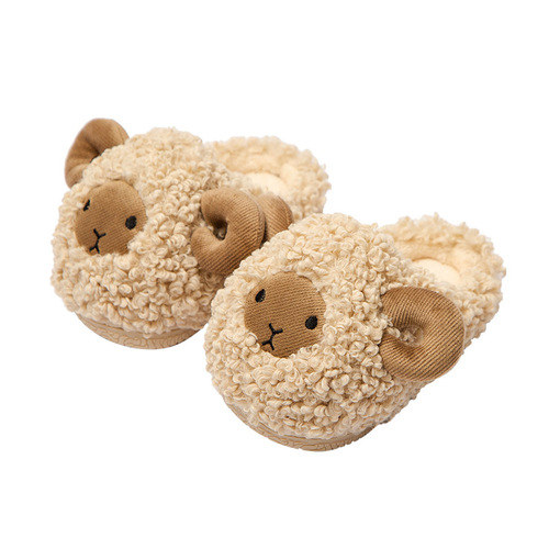 Happy Mary Children's Cotton Shoes Boys' Bag Heels Little Sheep Cotton Shoes Warm Baby Indoor Home Children's Slippers Winter