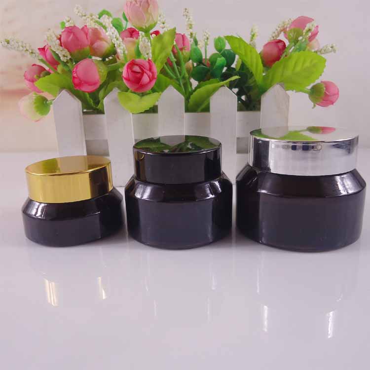 供应茶色斜肩膏霜玻璃瓶20g30g50g化妆品面霜分装瓶可印刷logo