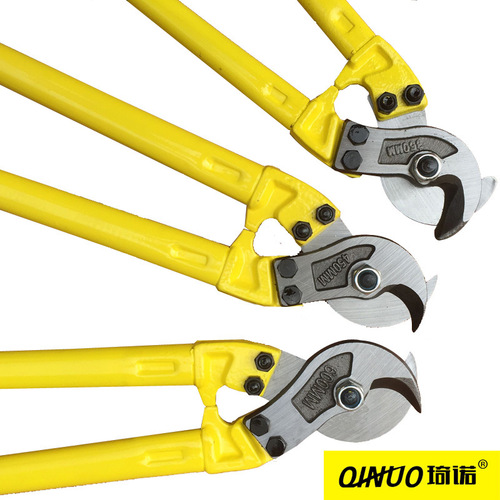 Qinuo labor-saving cable cutter manual long wire cutter neutral heavy-duty electrician double-handled thick wire cutter large cable cutter
