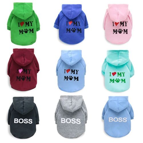 Pet supplies dog clothes fleece printed mommy pet sweatshirt wholesale Teddy clothes spring autumn winter thick style