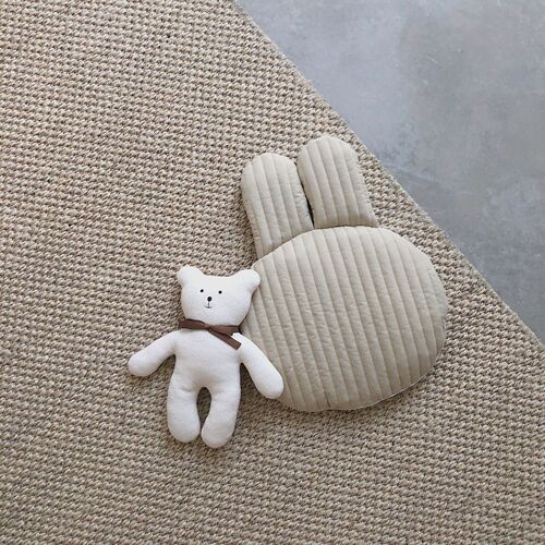 Ins-style Korean quilted pillow cute newborn flat pillow baby breathable 100% cotton rabbit and bear baby pillow