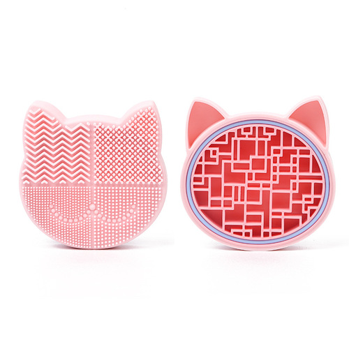 Multifunctional Makeup Brush Cleaning Storage Box Silicone Cat Storage Stand Silicone Makeup Brush Rack Cleaning Box