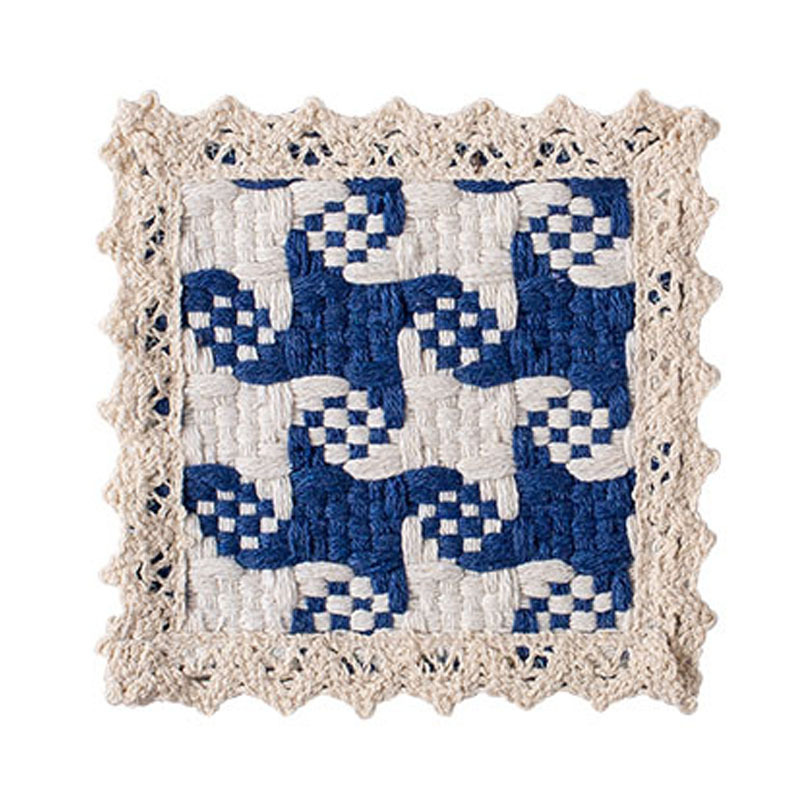 Jin Hao nueva tela de algodón tejido de encaje para platos tapete para platos restaurante creativo tapete posavasos tapete para mesa