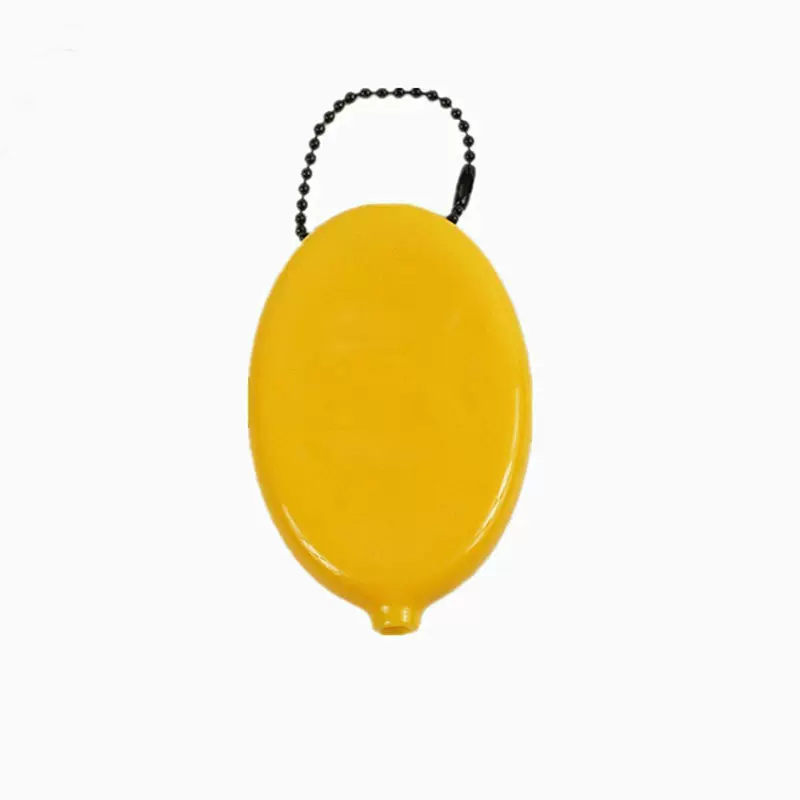 简易带链扣硅胶椭圆形钥匙包硅胶小硬币包中间开口硅胶包小钱包