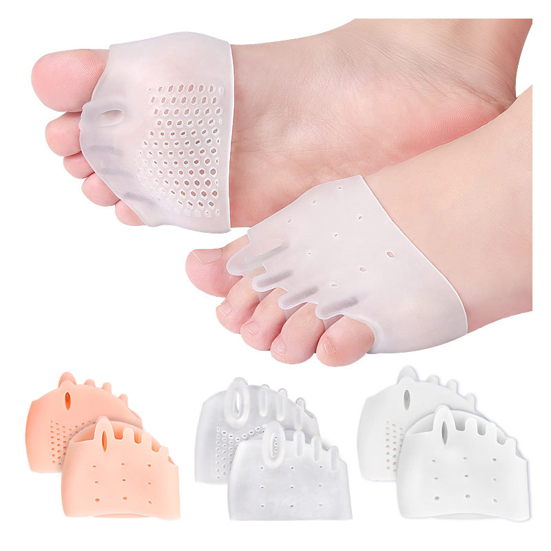 Five-hole honeycomb front pad for big toe valgus and overlapping shock absorption. Five-hole fixed toe cuffs for women's split toes.