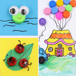 �����ֹ�diy���ϲ�ɫ����ƿ�w��ͯ�׃��@ճ�N���VȪˮƿ����w��