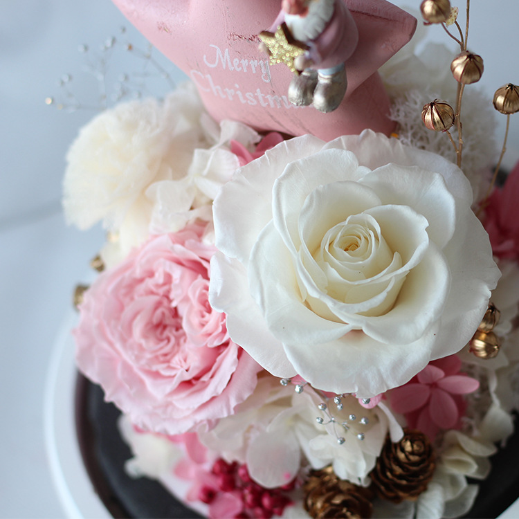 Flor Eterna Cubierta de Cristal, Regalo de San Valentín de Amazon, Rosa Estrella de Navidad, Regalo Festivo, Producto Terminado, Romántico