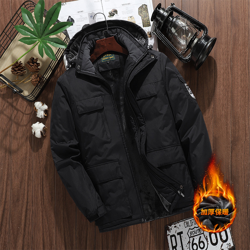 Winter outdoor jacket plus size Men's Outdoor Fishing clothes windproof and cold-resistant fleece-lined thickened couple mountaineering clothes for women
