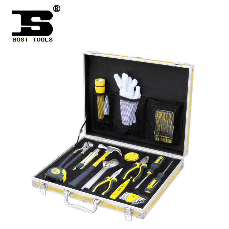 波斯工具 29件铝合金箱家用组套维修工具套装螺丝批扳手BS516029