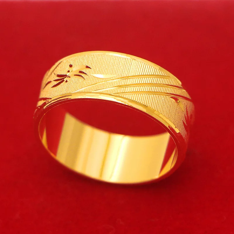 Golden ring for men and women, 24 carat white gold