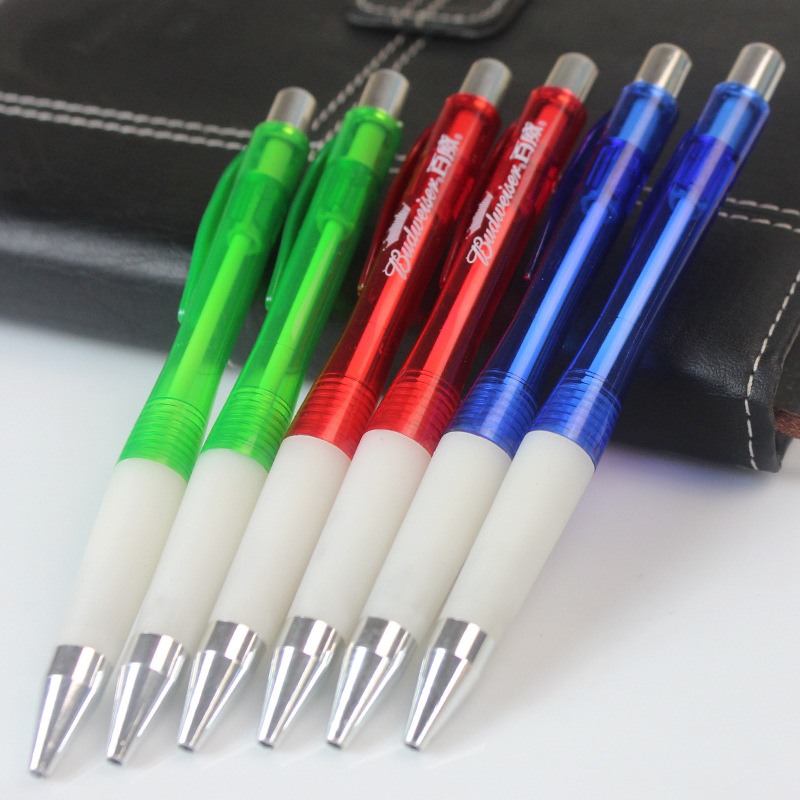 Presione el bolígrafo personalizado LOGO color caramelo semitransparente bolígrafo 0.7MM bolígrafo funda suave