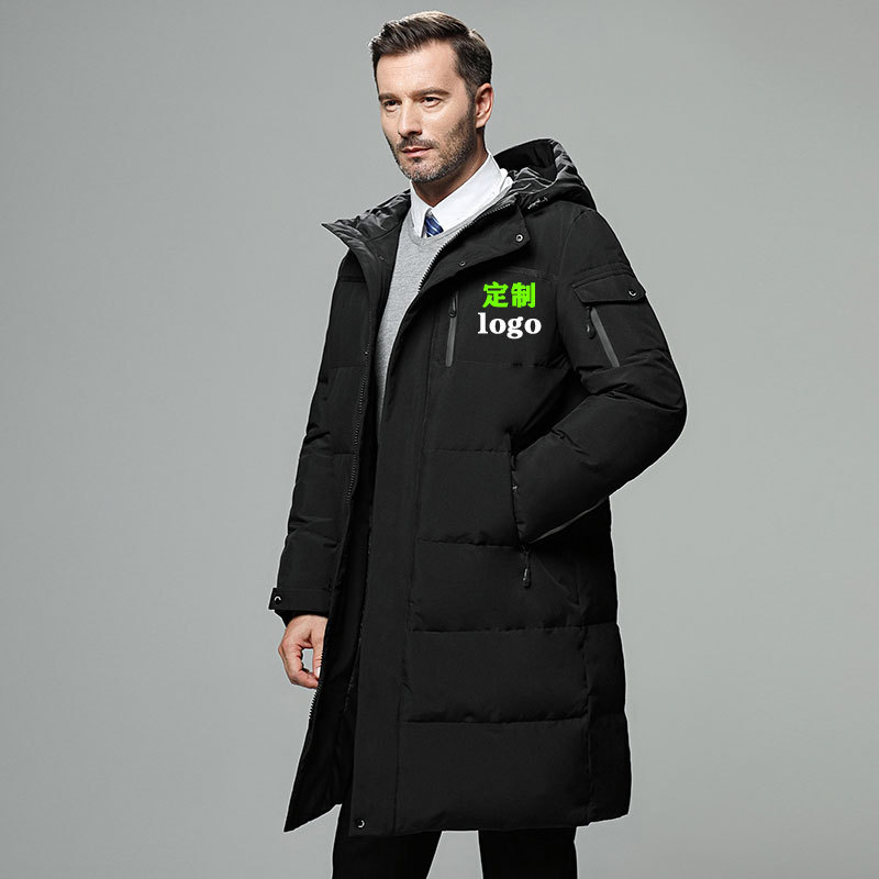 Cross-Border Factory wholesale work clothing dad outfit long knee-length thick middle-aged outdoor down jacket men's coat Cross-Border Factory wholesale work clothing dad outfit long knee-length thick middle-aged outdoor down jacket men's coat