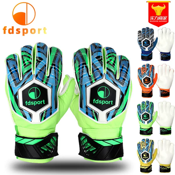 Professional Football Goalkeeper Gloves, Thickened, Non-Slip, with Finger Protection, Latex, for Children and Teenagers, Wear-Resistant