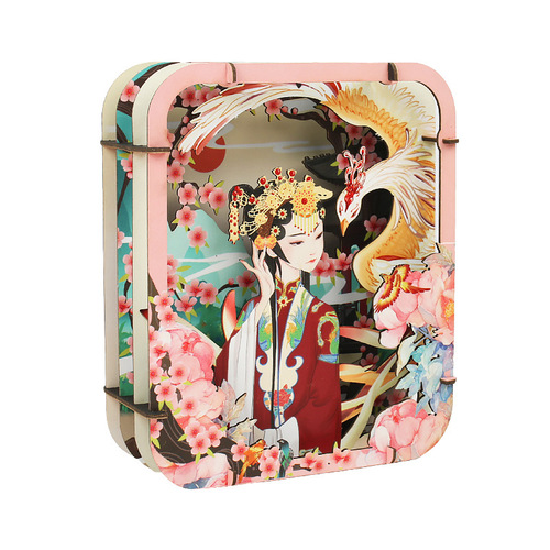 Genuine Chinese Style Puzzle DIY Colorful 3D Paper Model Stacking Puzzle for Children, Intelligence Development Stacking Gift, Decorative Piece