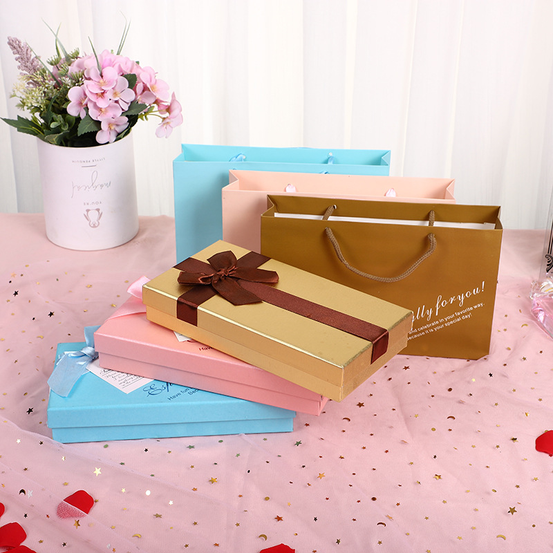 情人节礼袋 18格巧克力礼盒包装袋子 横式手提袋商务纸袋子批发