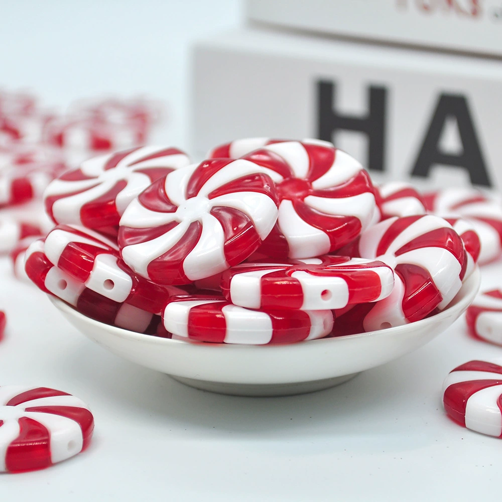 Рождественская подвеска-брелок, Candy Stripe акрил, размеры 0,6×2,4–0,6×3,4 см